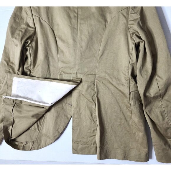 COMME DES GARCONS Curved Front Tailored Dart Jacket RO-J021 Khaki/Beige L NWOT - Picture 7 of 16